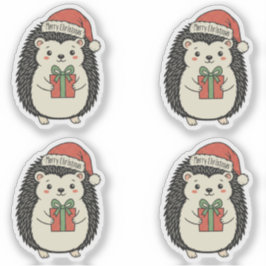 かわいいハリネズミ メリークリスマス シール