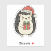 かわいいハリネズミ メリークリスマス シール (シート)