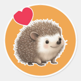 かわいいハリネズミ ラウンドシール
