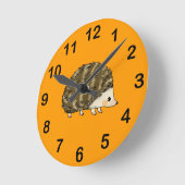 かわいいハリネズミ ラウンド壁時計 (傾斜)
