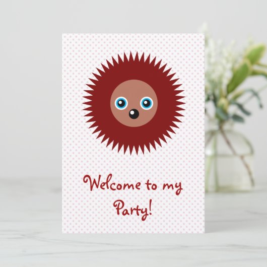 かわいいハリネズミ 招待状 (スタンド正面)