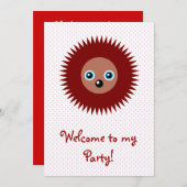 かわいいハリネズミ 招待状 (正面/裏面)
