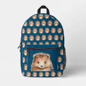 かわいいハリネズミ!男女兼用カスタム プリントバックパック (正面)