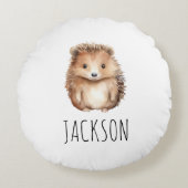 かわいいハリネズミ!男女兼用カスタム ラウンドクッション (正面)