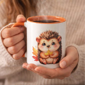 かわいいハリネズミ 紅葉 マグカップ