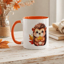 かわいいハリネズミ 紅葉 マグカップ