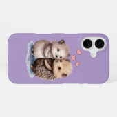 かわいいハリネズミ iPhone 16ケース (裏面横)
