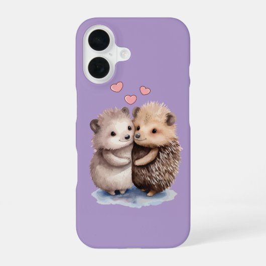 かわいいハリネズミ iPhone 16ケース (裏面)