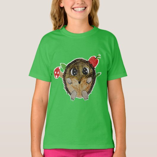 かわいいハリネズミ Tシャツ (正面)