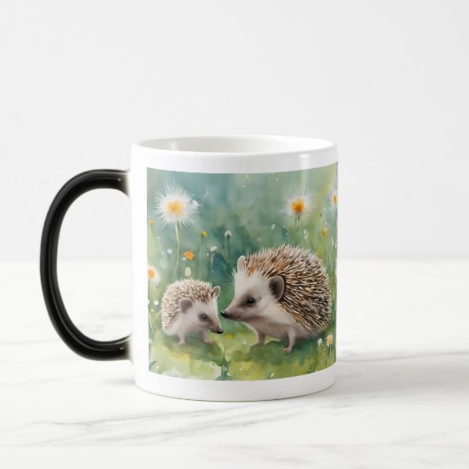 かわいいハリネズミPet – かわいい動物デザイン モーフィングマグカップ (左)