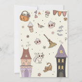 かわいいハロウィンおばけ3歳誕生日 招待状 (裏面)