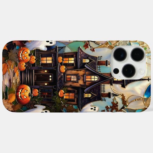 かわいいハロウィンお化け屋敷のスマホケース Case-Mate iPhoneケース (裏面 (横))