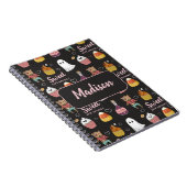 かわいいハロウィンお菓子パターン（子供向け） ノートブック (右側)
