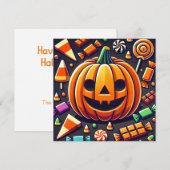 かわいいハロウィンお菓子 シーズンカード (正面/裏面)