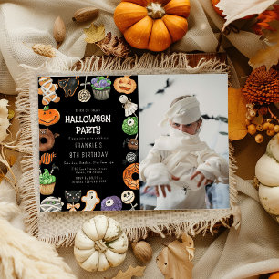 かわいいハロウィンお誕生日おめでとうフォト 招待状