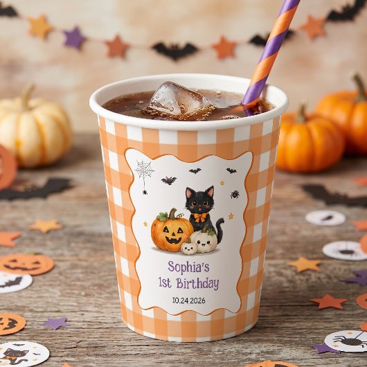 かわいいハロウィンお誕生日会ペーパークリップ 紙コップ