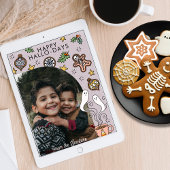 かわいいハロウィンとクリスマスの家族写真 シーズンカード