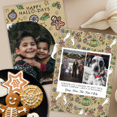 かわいいハロウィンとクリスマスの家族写真 シーズンカード