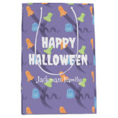 かわいいハロウィンと幽霊カスタム, ミディアムペーパーバッグ (正面)