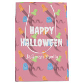 かわいいハロウィンと幽霊カスタム, ミディアムペーパーバッグ (正面)