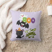 かわいいハロウィンねこ、コウモリ、ミイラ&ゴースト クッション (ブランケット)