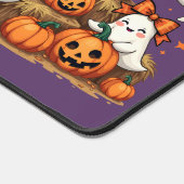 かわいいハロウィンのおばけたち コケッティなリボンとカボチャたち デスクマット (コーナー)