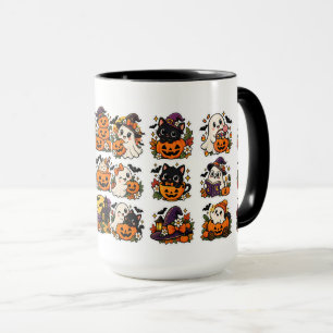 かわいいハロウィンのおばけとかぼちゃのマグカップ マグカップ