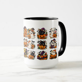 かわいいハロウィンのおばけとかぼちゃのマグカップ マグカップ