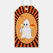 かわいいハロウィンのおばけとかぼちゃ ギフトタグ (正面)
