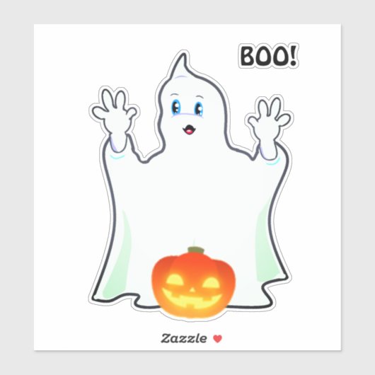かわいいハロウィンのおばけとかぼちゃ シール (シート)