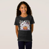 かわいいハロウィンのおばけとカボチャTシャツ Tシャツ (正面フル)