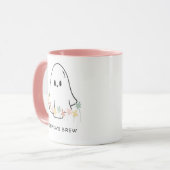 かわいいハロウィンのおばけと花 マグカップ (正面左)