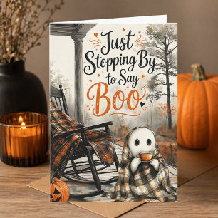 かわいいハロウィンのおばけのあったかハッピーハロウィン カード