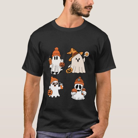かわいいハロウィンのおばけのかぼちゃデザイン Tシャツ (正面)