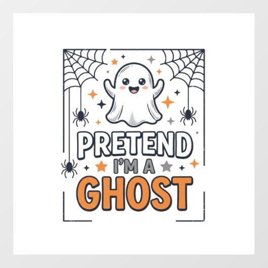 かわいいハロウィンのおばけのふり ウィンドウサイン (シート)
