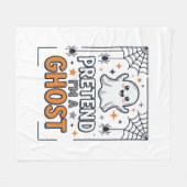 かわいいハロウィンのおばけのふり フリースブランケット (正面(横))