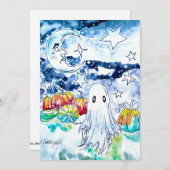 かわいいハロウィンのおばけのカード シーズンカード (正面/裏面)