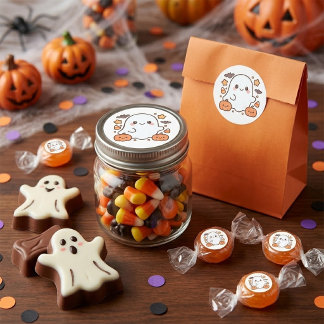 かわいいハロウィンのおばけのクリップアート、楽しくてかわいいホラー ラウンドシール