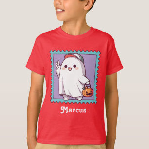 かわいいハロウィンのおばけのスクールキッズカスタム Tシャツ