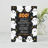 かわいいハロウィンのおばけの仮装パーティー 招待状 (スタンド正面)