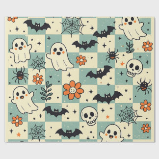 かわいいハロウィンのおばけの包装紙 ラッピングペーパー