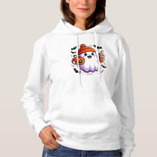 かわいいハロウィンのおばけの大人用フーディ パーカ