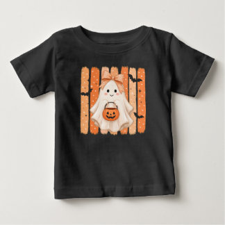 かわいいハロウィンのおばけの子供Tシャツ ベビーTシャツ