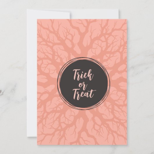 かわいいハロウィンのおばけの誕生日カード 招待状 (裏面)