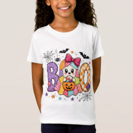 かわいいハロウィンのおばけのBOOの水彩キッズサブリメーション Tシャツ