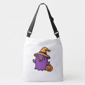かわいいハロウィンのおばけステッカー クロスボディバッグ (正面)