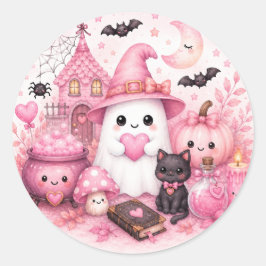 かわいいハロウィンのおばけステッカー ラウンドシール