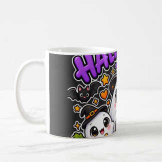 かわいいハロウィンのおばけファミリー コーヒーマグカップ