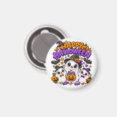 かわいいハロウィンのおばけ家族 マグネット (正面/裏面)