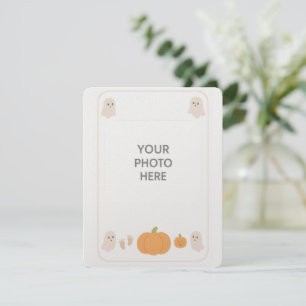 かわいいハロウィンのおばけ赤ちゃん写真フレームテンプレート シーズンカード